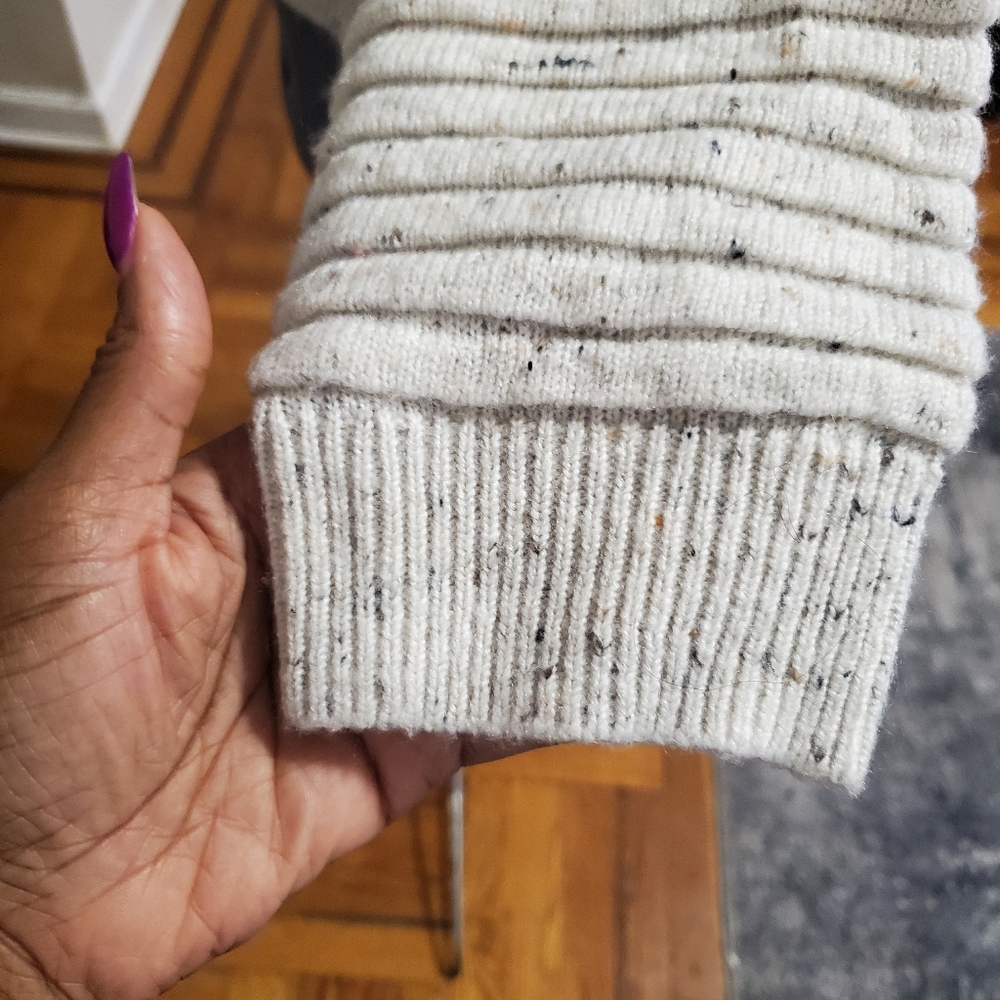 Women Madewell Speckled Ribbed Pullover Sweater | Crewneck Textured Knit | Small - Picture 4 of 6
